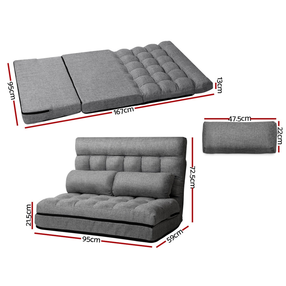 Sofa Bed/Lounge 2-seater - Grey