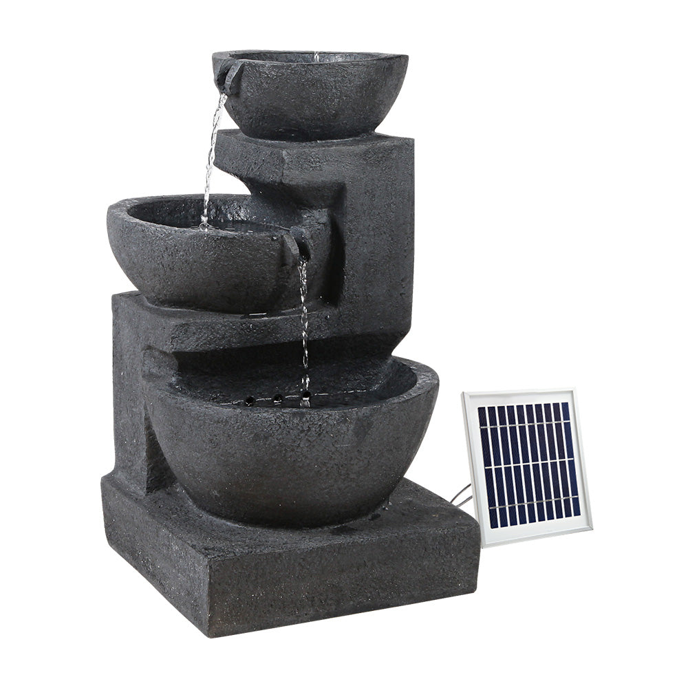 Water Fountain with LED Lights 3-Tier Bowls 60cm