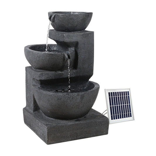 Water Fountain with LED Lights 3-Tier Bowls 60cm