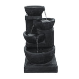 Water Fountain with LED Lights 3-Tier Bowls 60cm