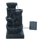 Water Fountain with Light - 4 Tier Solar Powered - Blue