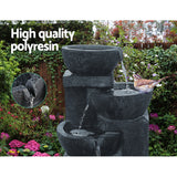 Water Fountain with Light - 4 Tier Solar Powered - Blue