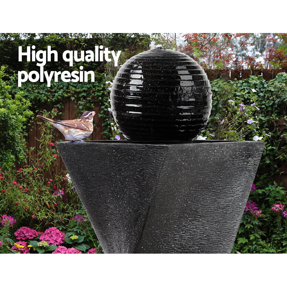 Water Fountain with LED Lights - Black 85cm