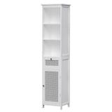 Cabinet Storage 161cm White Rattan