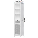 Cabinet Storage 161cm White Rattan