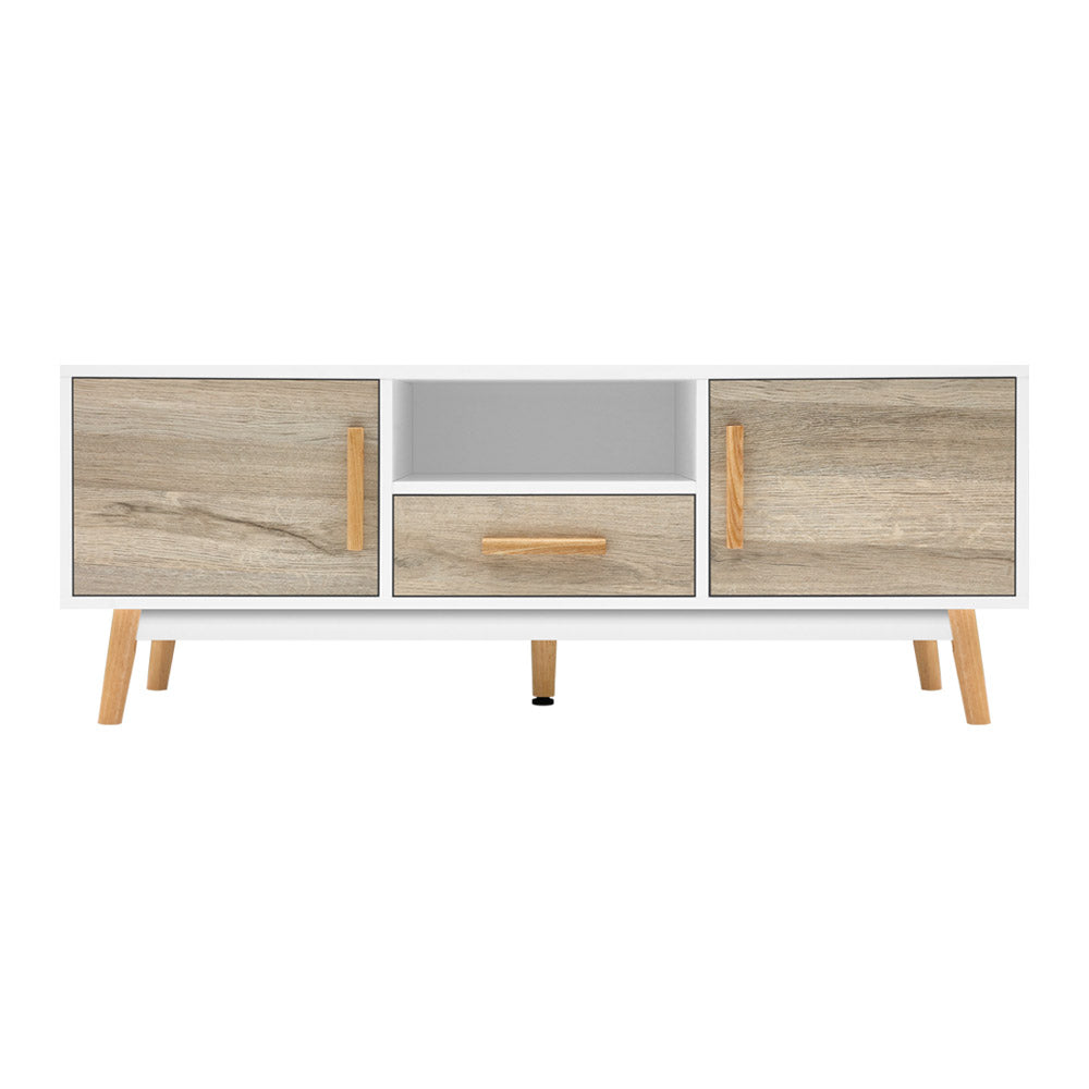 TV Unit 120cm - White & Wood