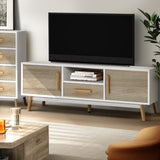 TV Unit 120cm - White & Wood