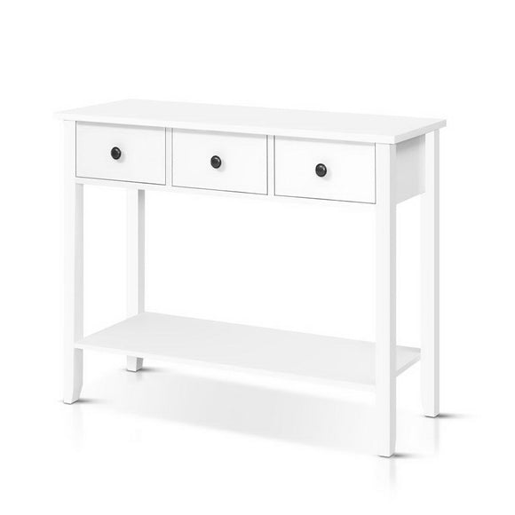 Hallway Console Table - 3 Drawers White