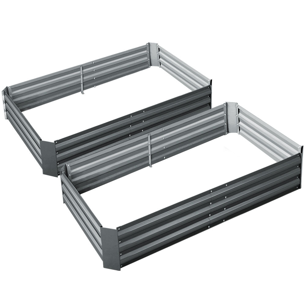 Garden Bed 2PCS 150X90X30CM Galvanised