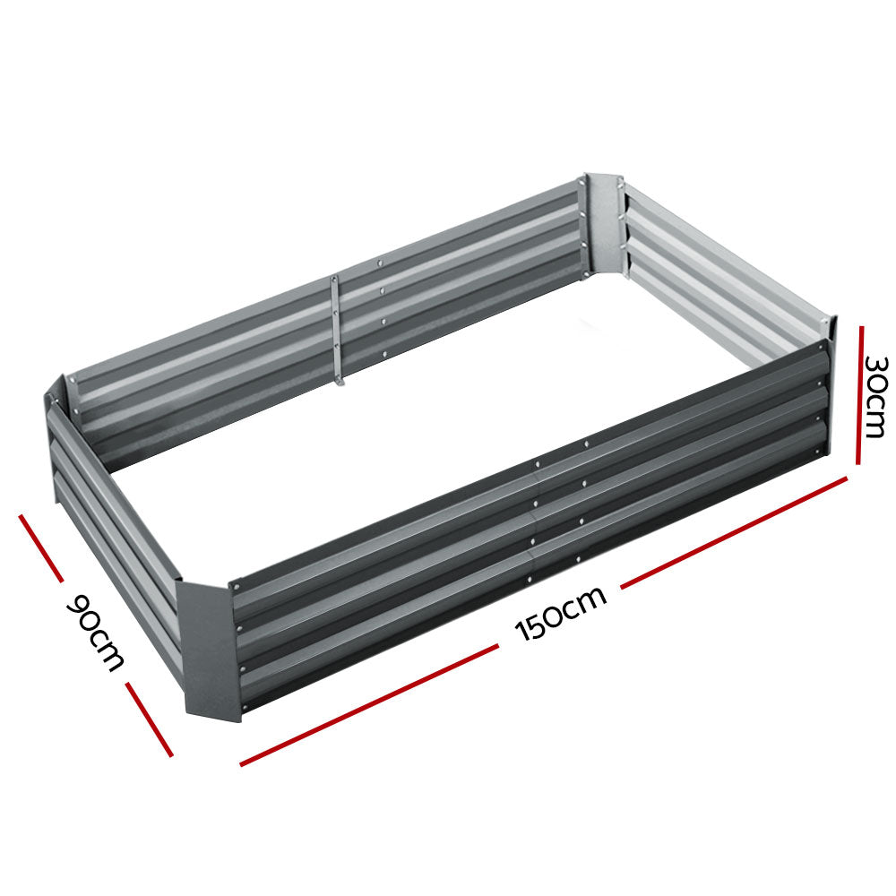 Garden Bed 2PCS 150X90X30CM Galvanised