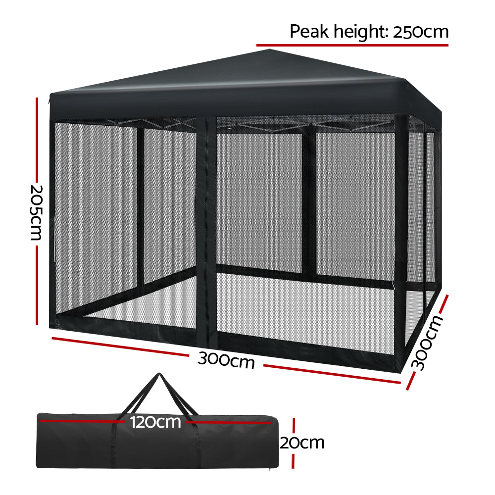 Gazebo - Pop Up Marquee 3x3 - Black