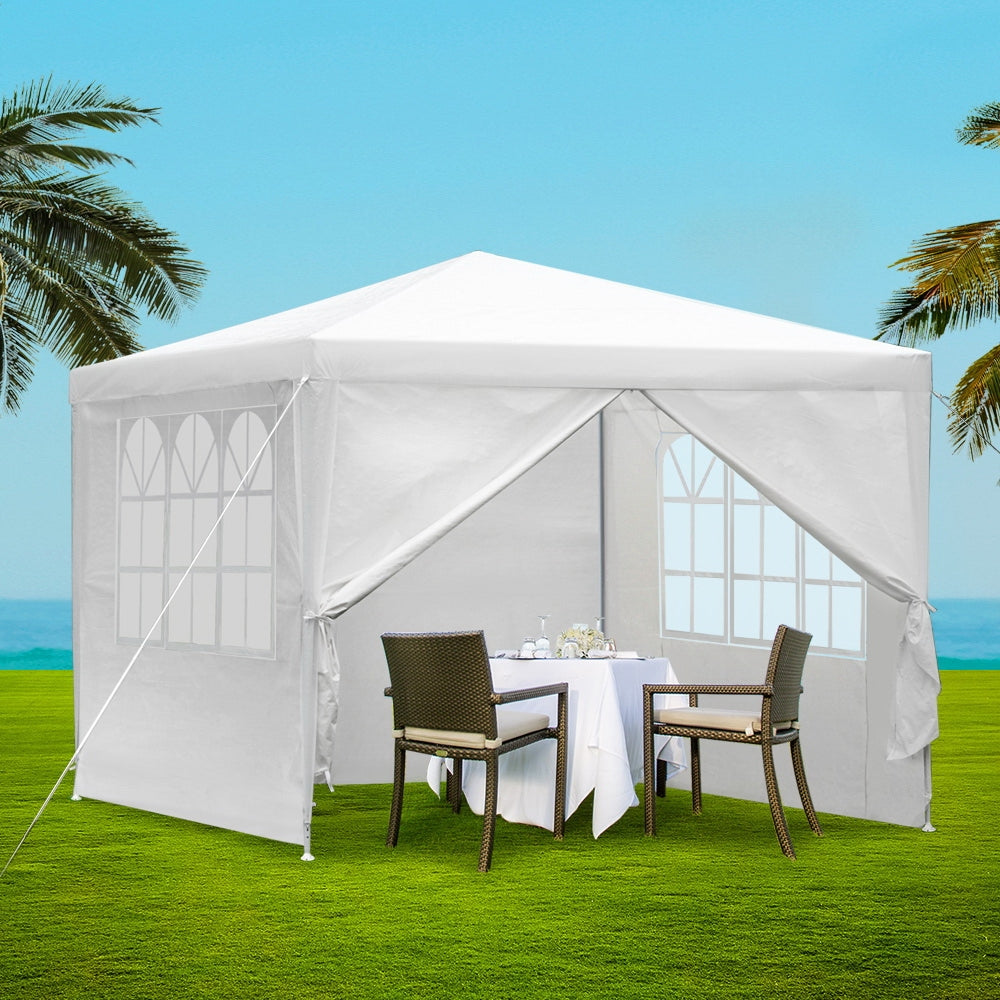 Gazebo 3x3m with walls - White