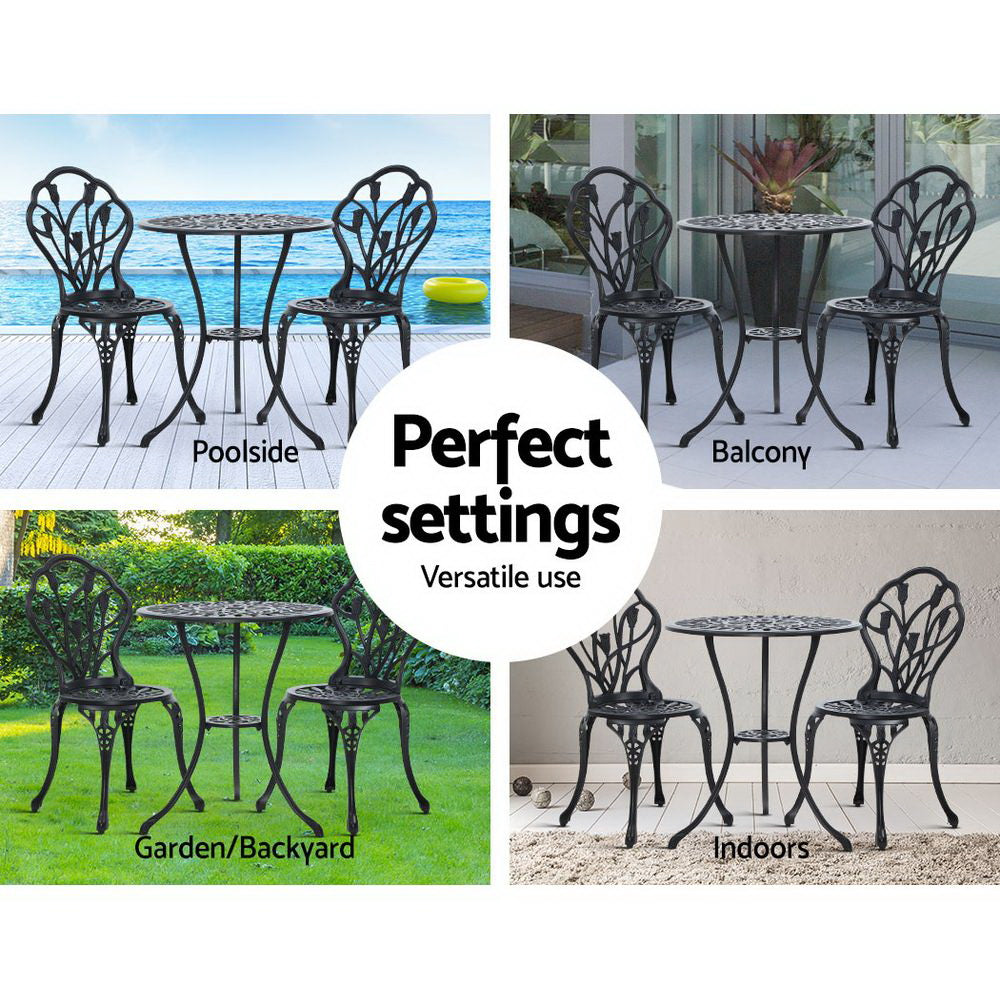 Outdoor Setting 3PC - Black