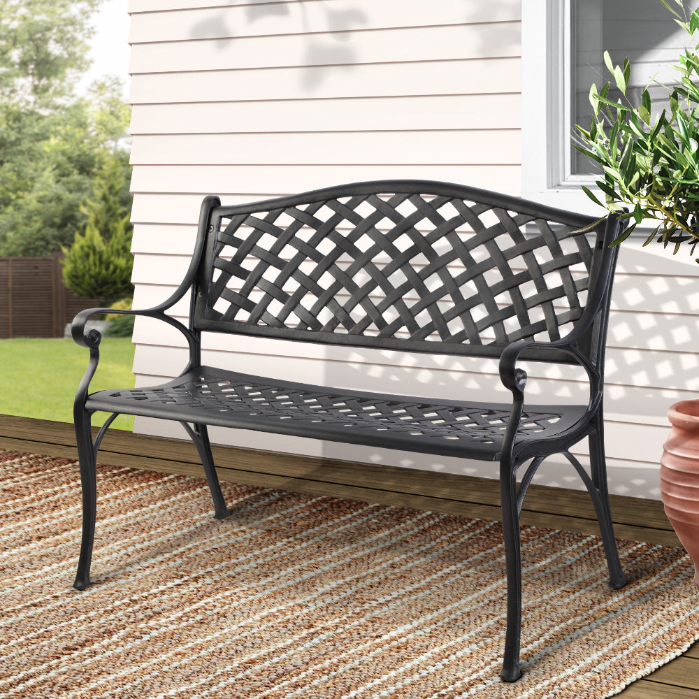 Modern Garden Bench - Black