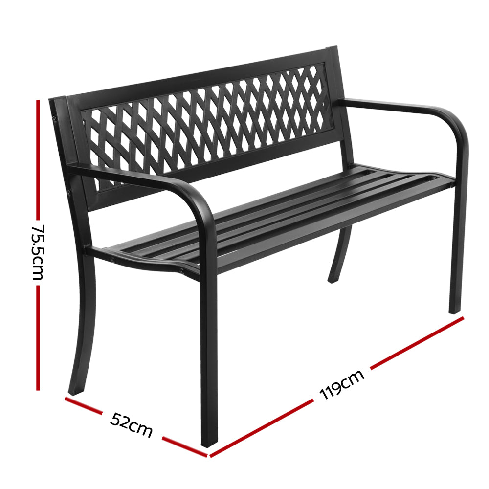 Modern Garden Bench - Black