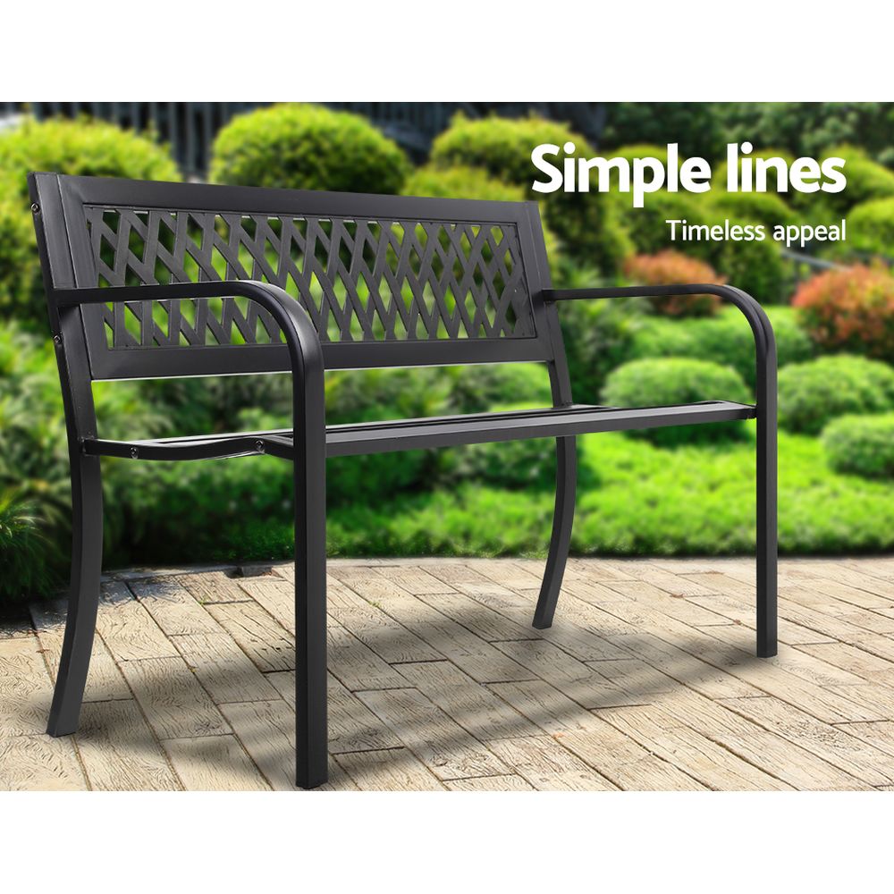 Modern Garden Bench - Black