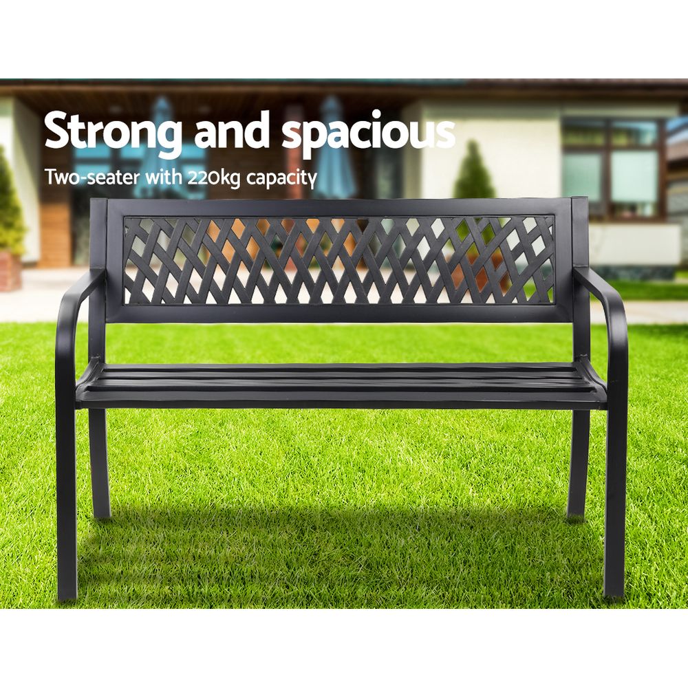 Modern Garden Bench - Black