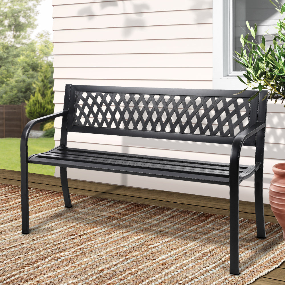 Modern Garden Bench - Black