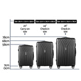 Suitcase Set 3pc - Lightweight-Black