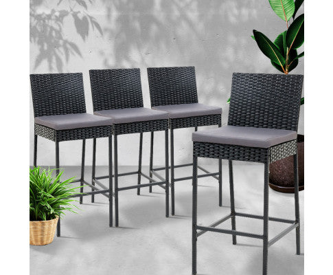 Rattan Bar Stools x 4