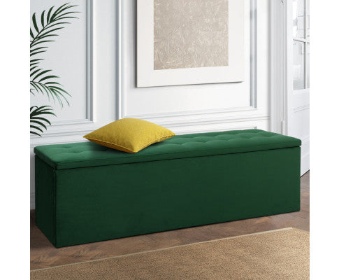 Ottoman - Large Green Velvet