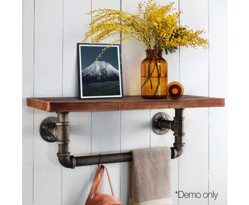 Industrial Pipe Shelf Towel Rail