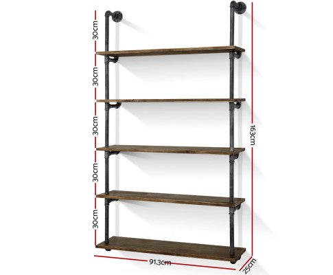 Industrial Pipe Shelving - 5 Tier