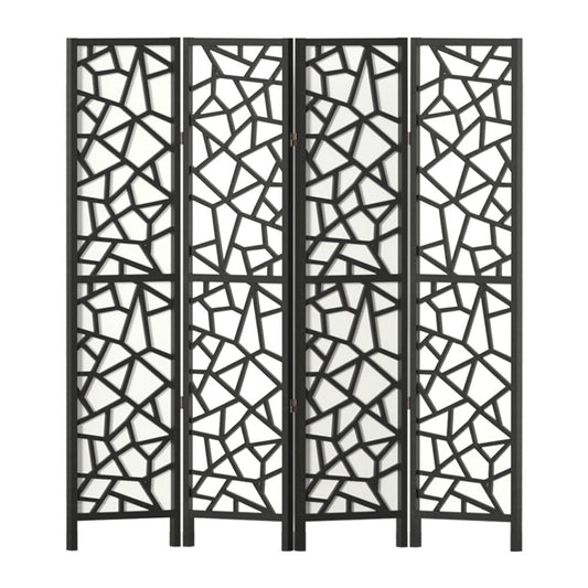 Room Divider - 4 Panel Black