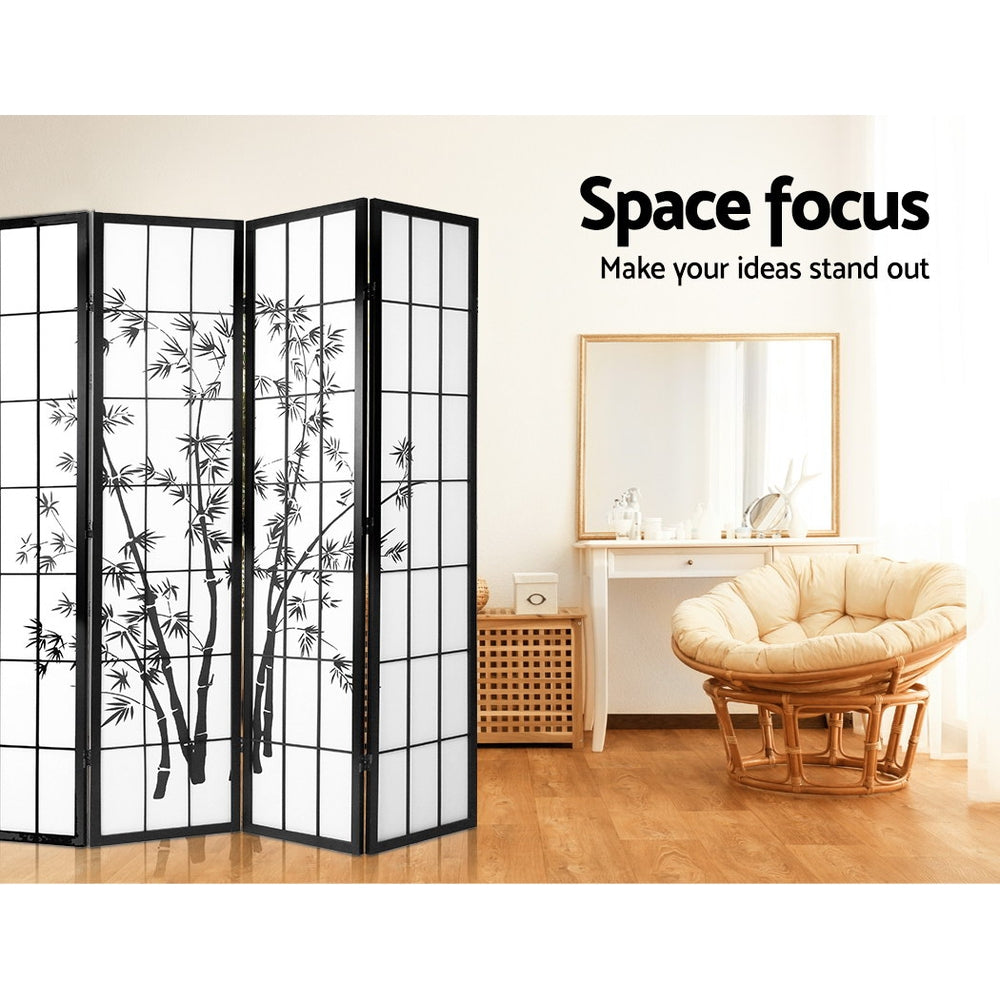 Room Divider - Black & White 4 Panel