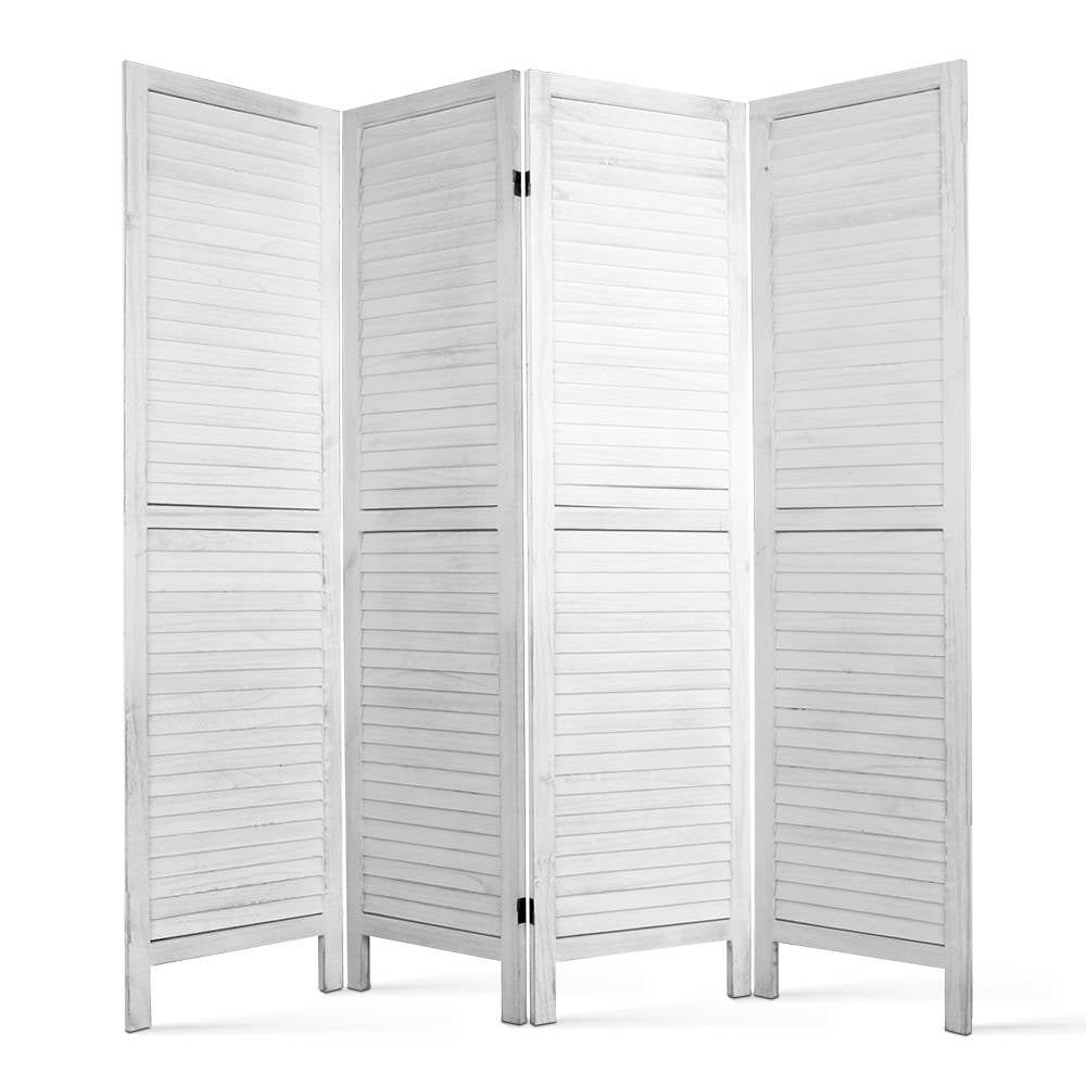 Room Divider 4 Panel - White