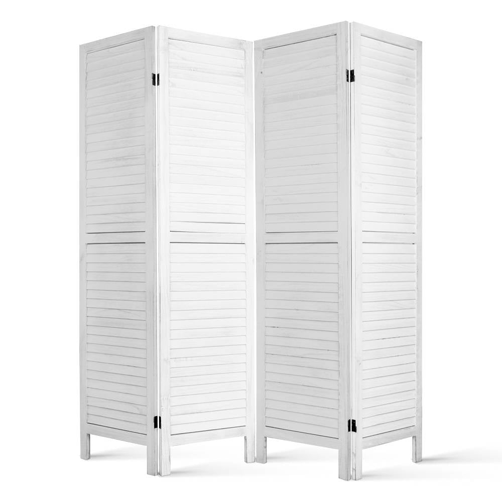 Room Divider 4 Panel - White