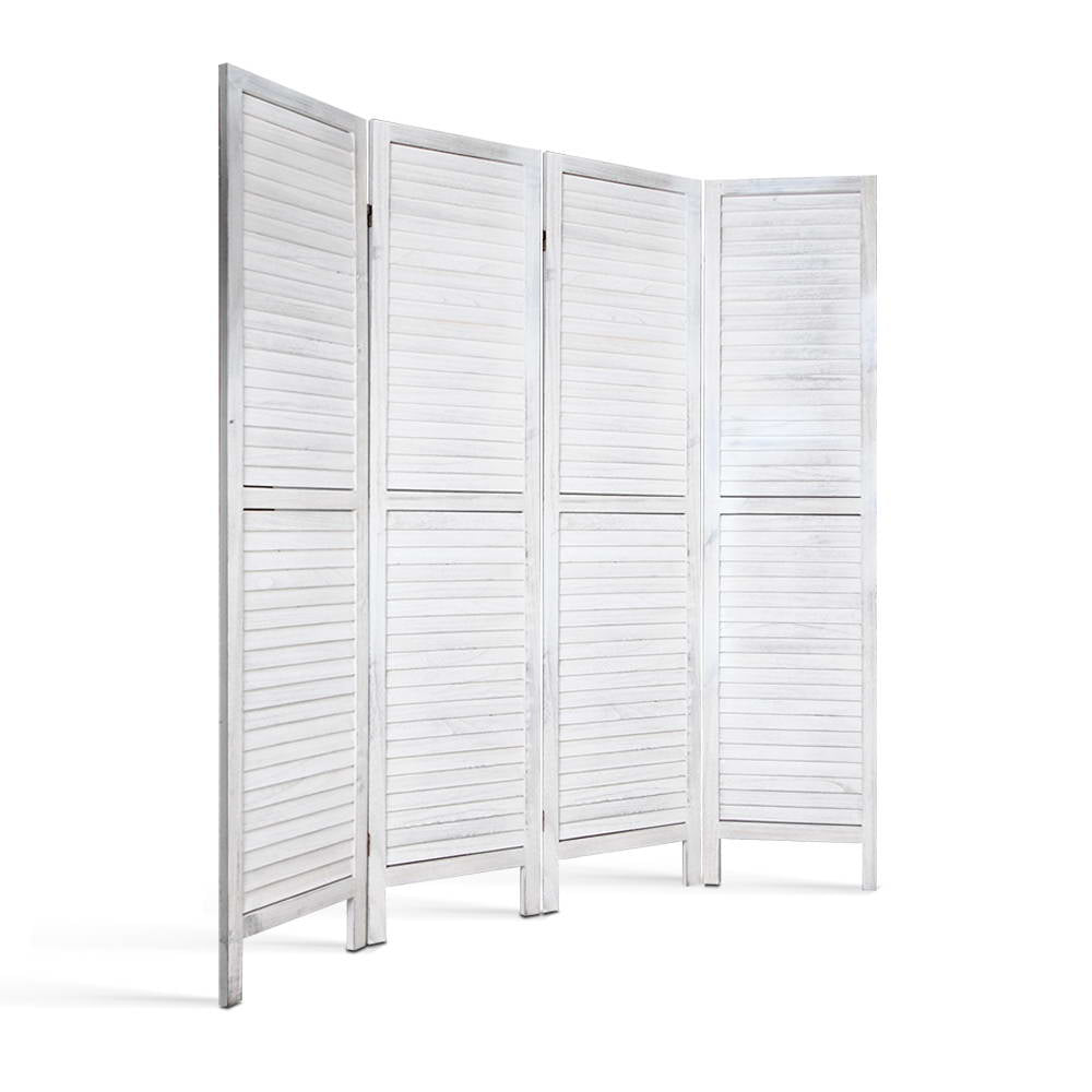 Room Divider 4 Panel - White