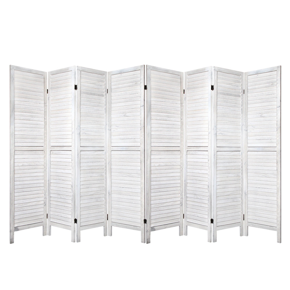 Room Divider Screen 8 Panel - White