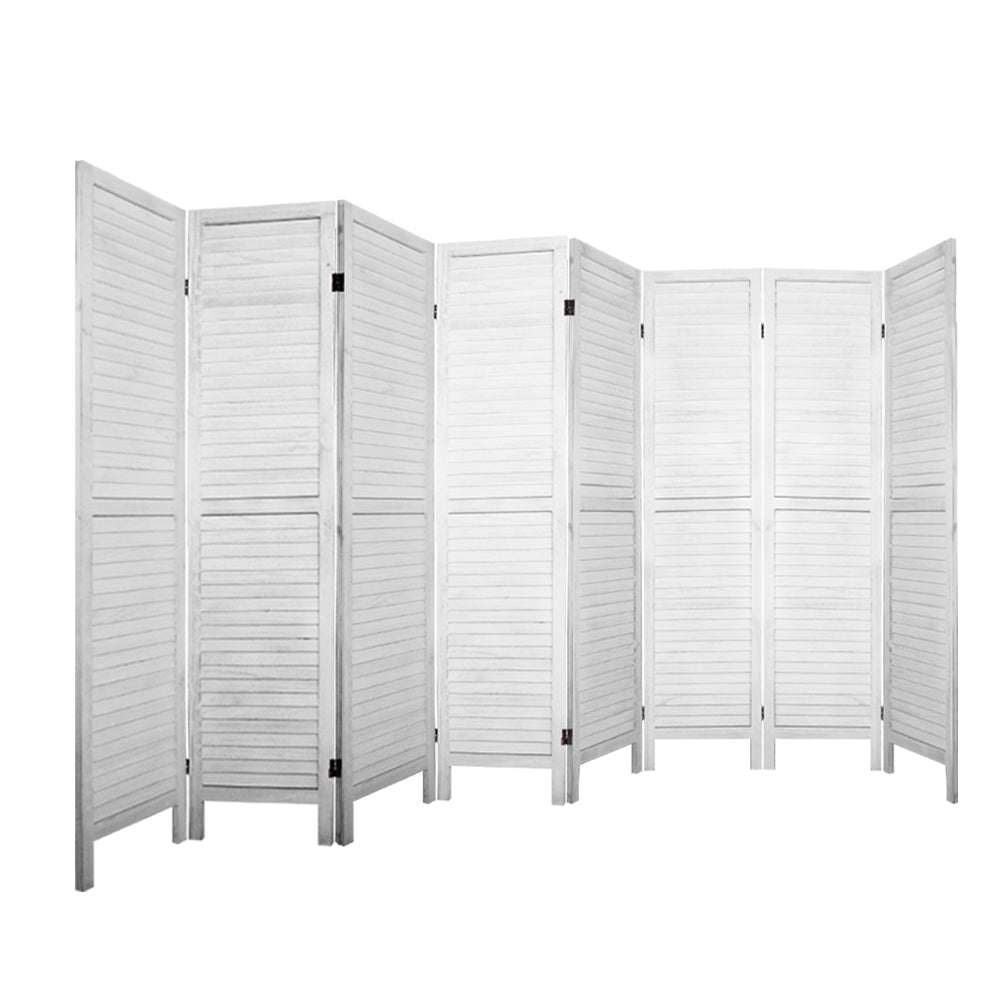 Room Divider Screen 8 Panel - White