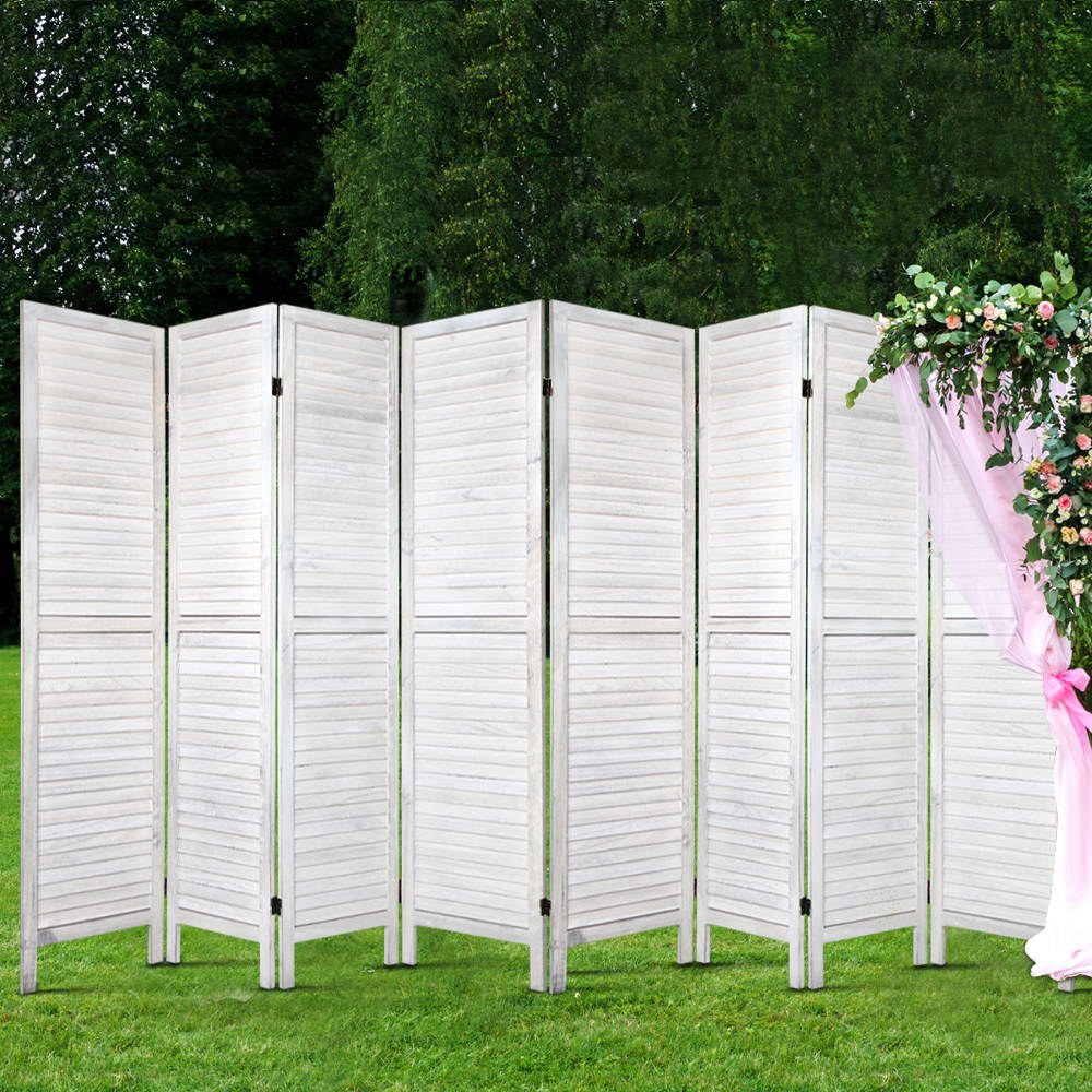 Room Divider Screen 8 Panel - White