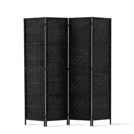 Room Divider  4 Panel  - Black