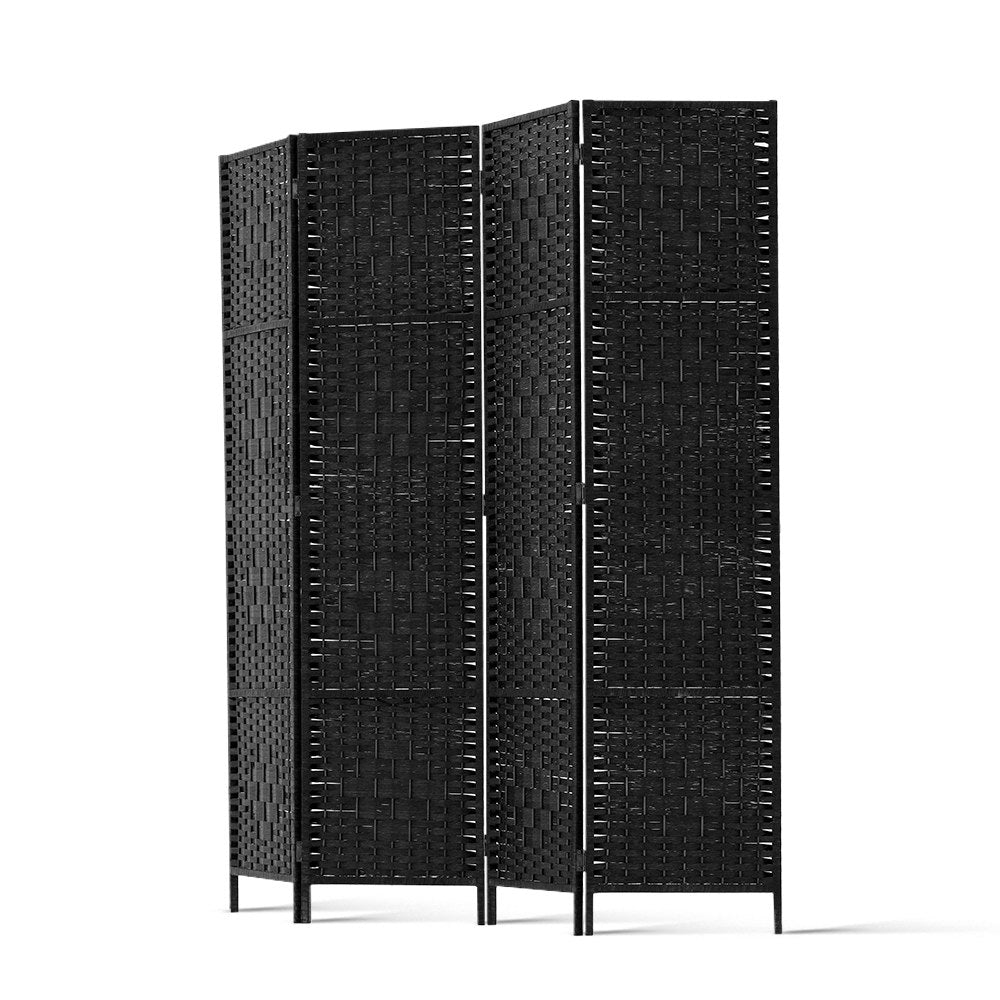 Room Divider  4 Panel  - Black