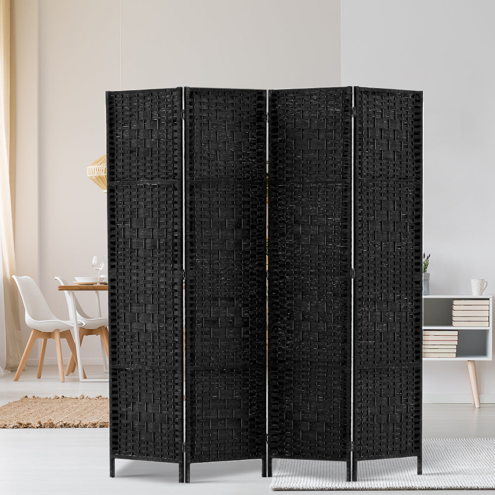 Room Divider  4 Panel  - Black