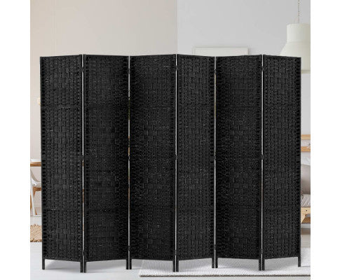 Room Divider - 6 Panel Black