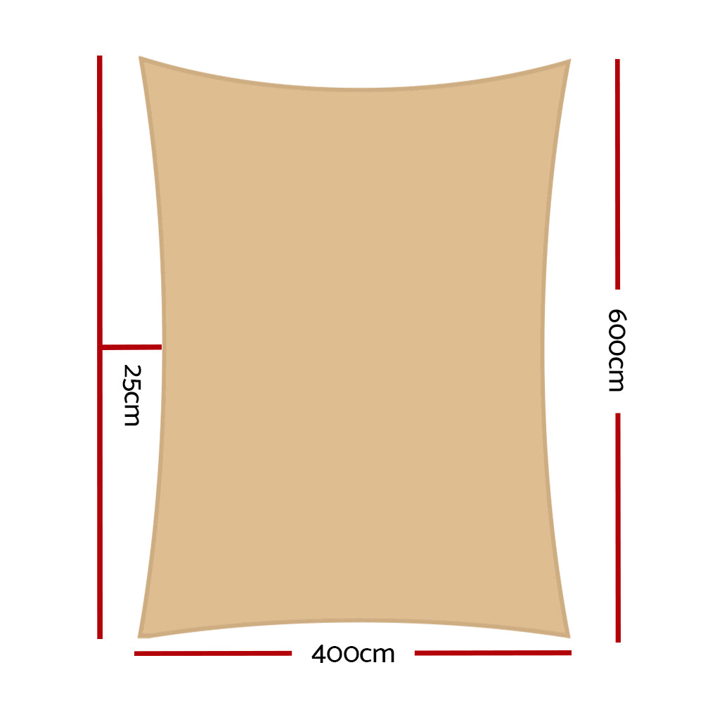 Shade Sail  4x6m - 280gsm Sand