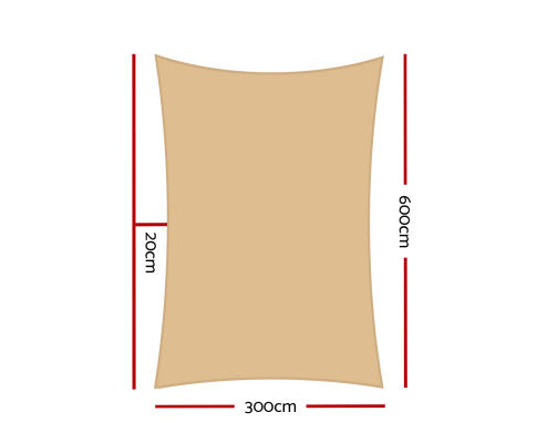 Shade Sail 3x6 mtrs -Heavy Duty