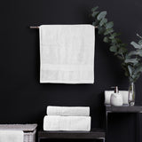 Towel Set 4 Piece Cotton Bamboo - White
