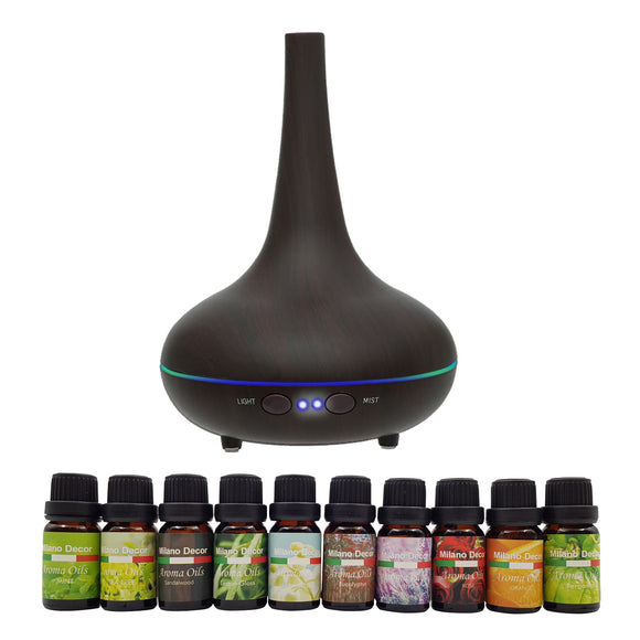 Diffuser  Aroma  Set With 13 Pack Diffuser Oils Humidifier Aromatherapy - Dark Wood