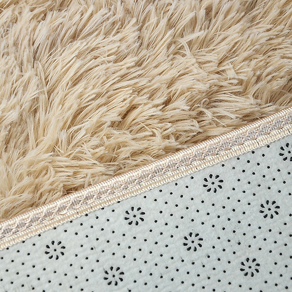 Floor Rug Large Shaggy - 230 x 200cm - Beige