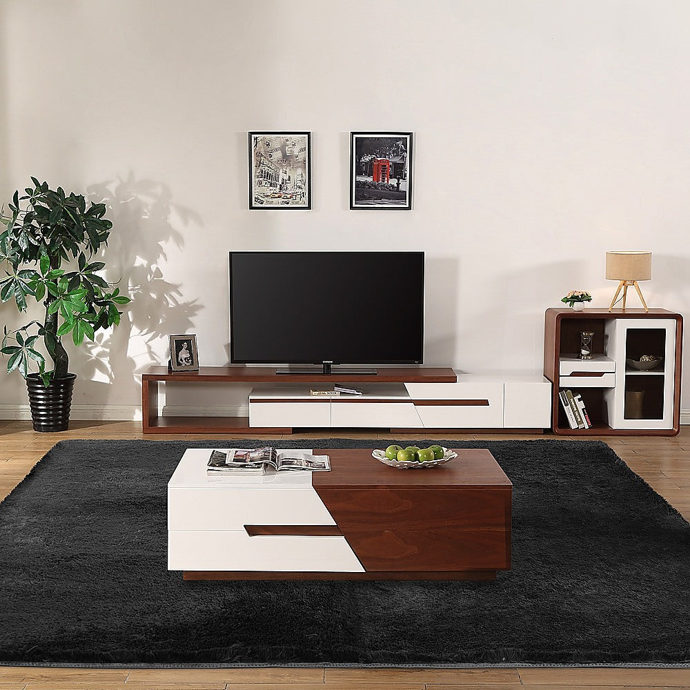 Floor Rugs Large Shaggy 230x200cm - Black