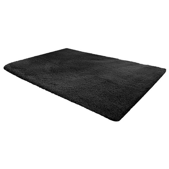 Floor Rugs Large Shaggy 230x200cm - Black