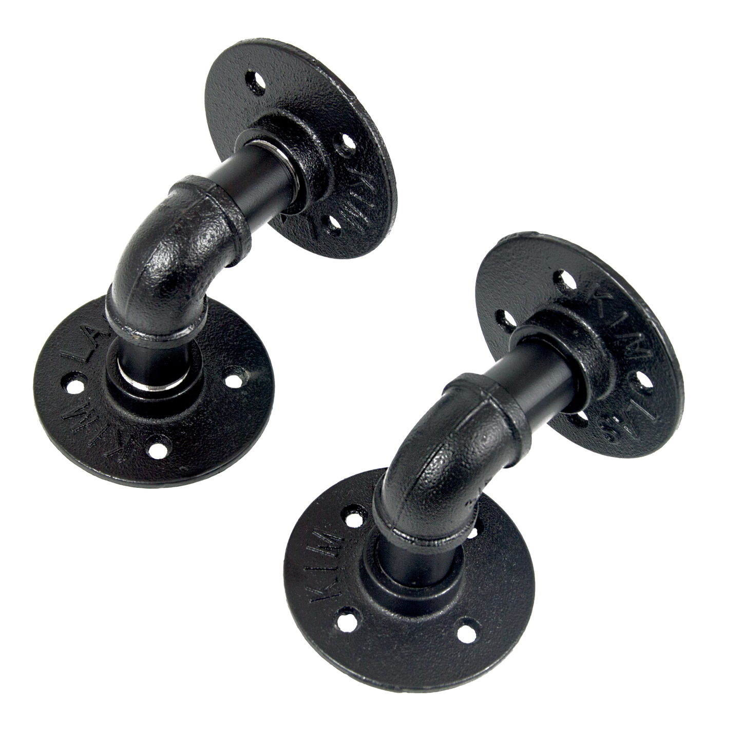 Industrial Black Iron Pipe Bracket - Set of 2