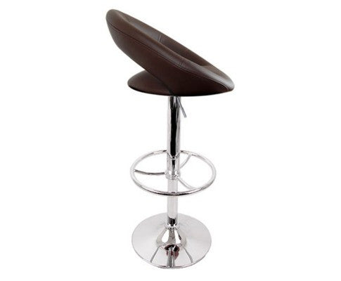 Set of 2 PU Leather Kitchen Bar Stool Chocolate