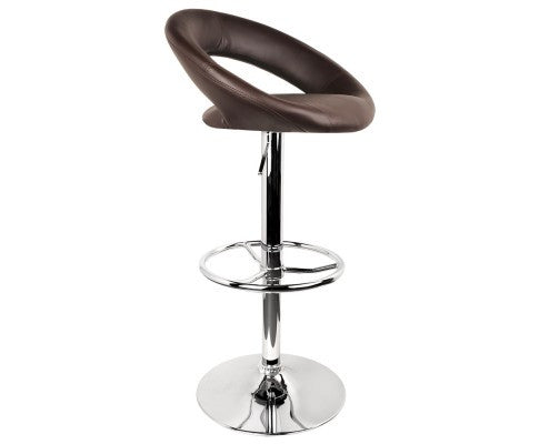 Set of 2 PU Leather Kitchen Bar Stool Chocolate