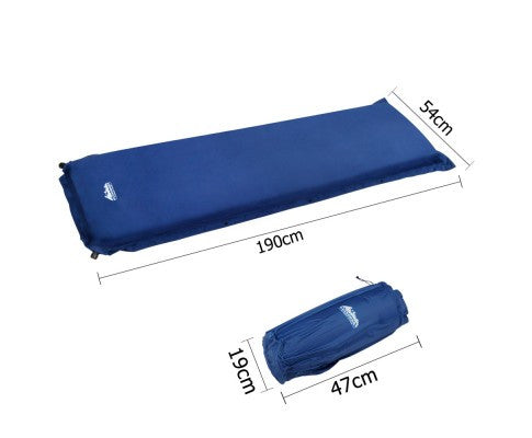 Self inflating Mattress Single 10cm Blue